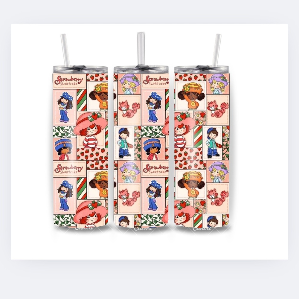 Strawberry Shortcake Tumbler 20 Oz Stainless Steel One Tumbler Only